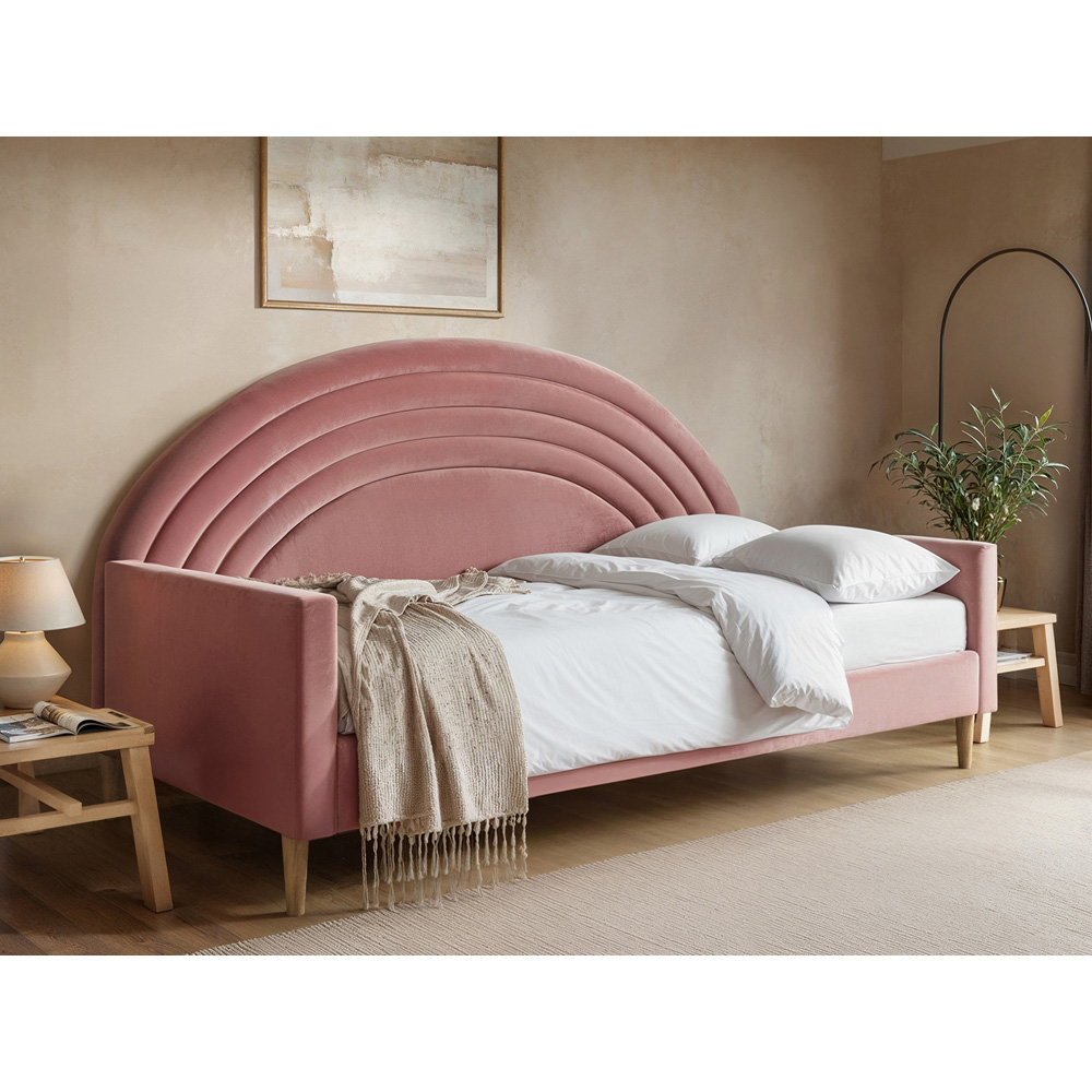 Flair Noa Pink Velvet Rainbow Day Bed Image 5