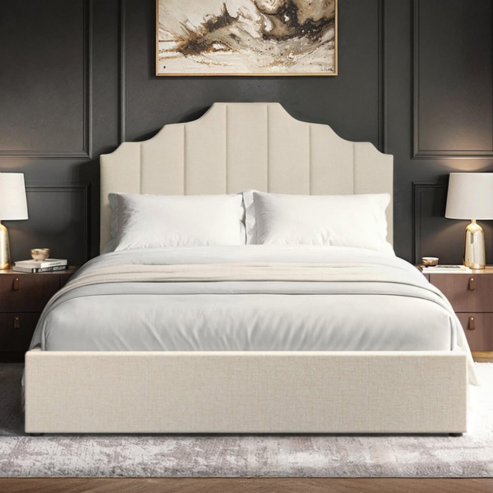 Flair Margot King Size Beige Fabric Ottoman Bed Image 5