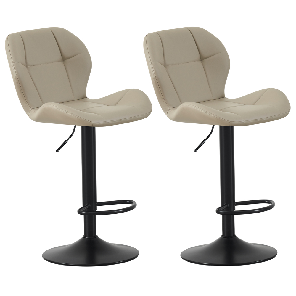 Stella Brown Height Adjustable Bar Stool with Footrest Set of 2 Image 2
