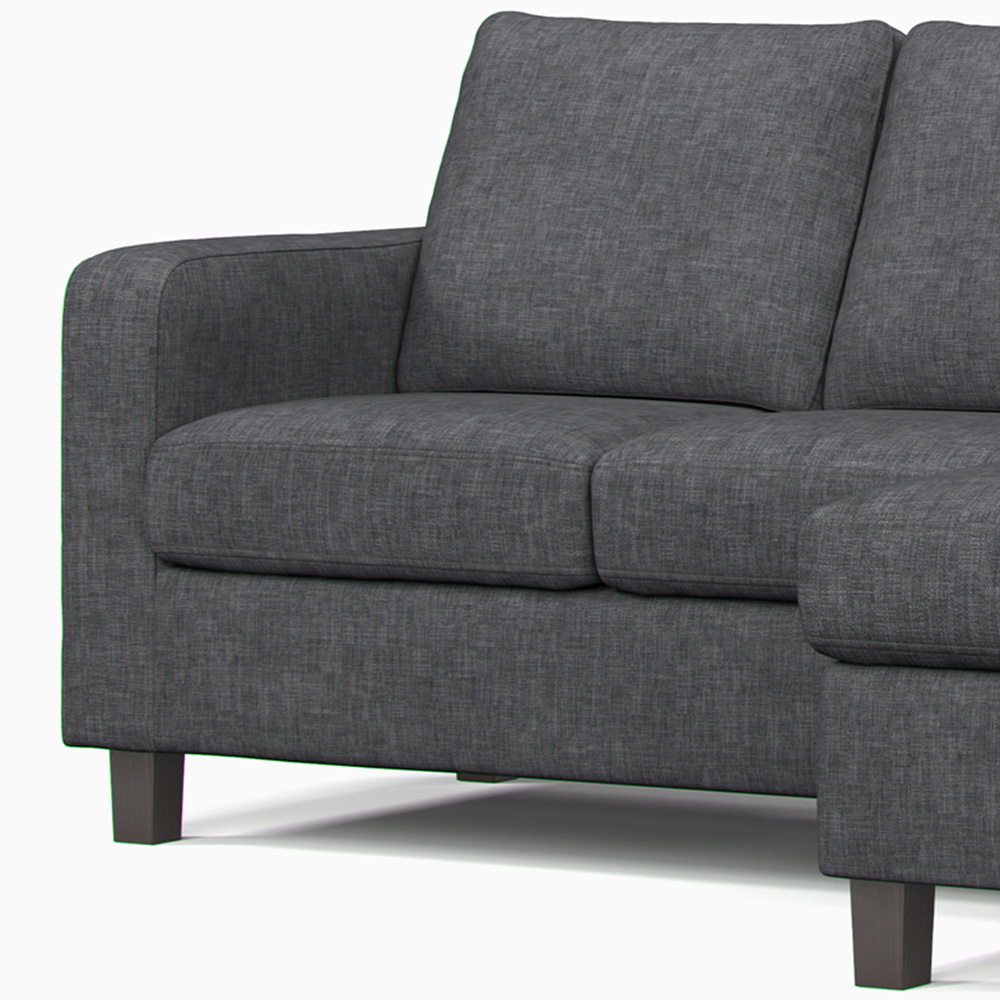 York 3 Seater Grey Turin Reversible L Shaped Corner Sofa Image 5