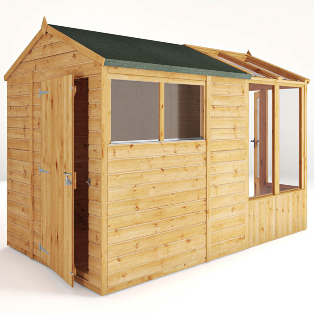 Mercia Woodsman Styrene 10 x 6ft Greenhouse and Shed Image 3
