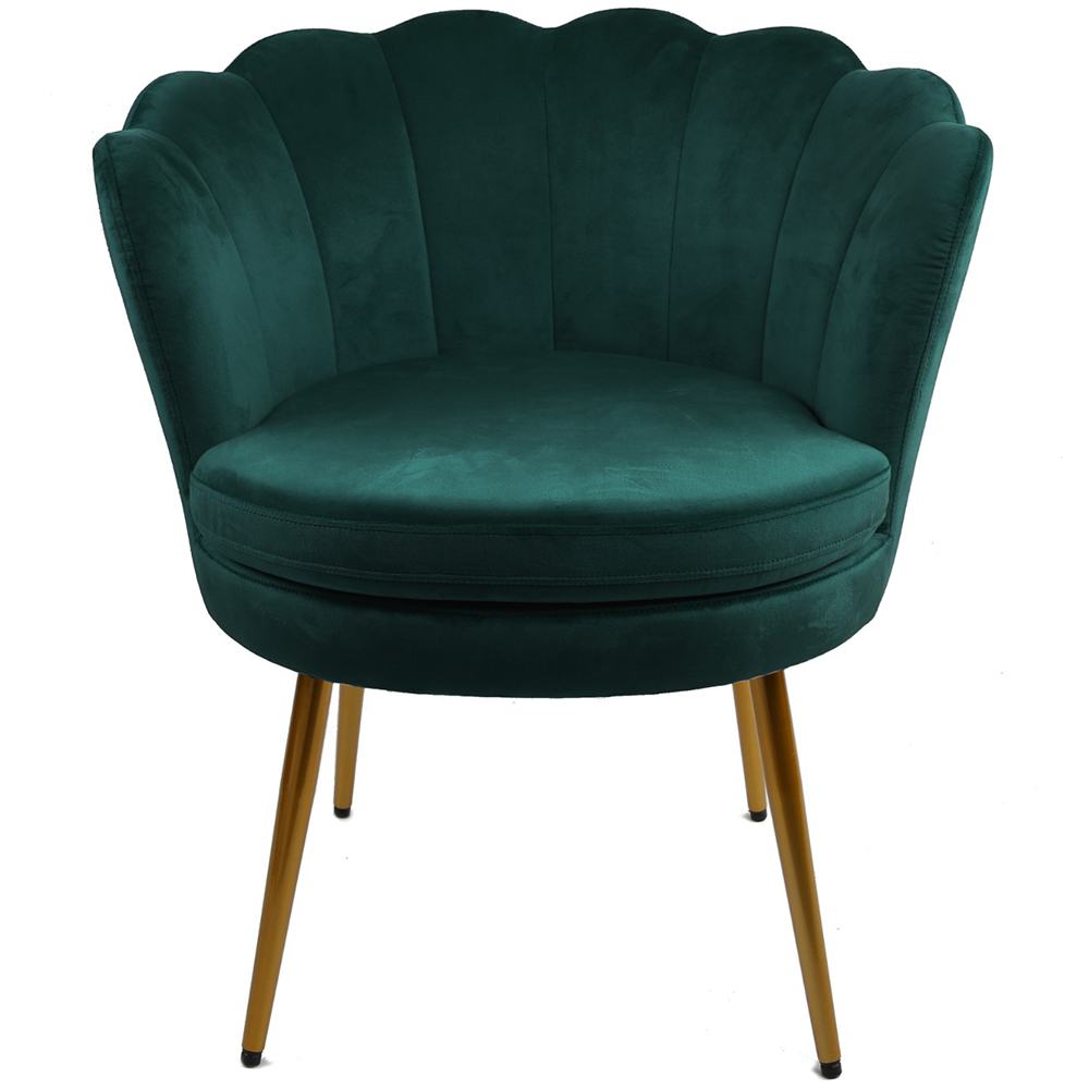 Flora Green Velvet Petal Back Armchair Image 2