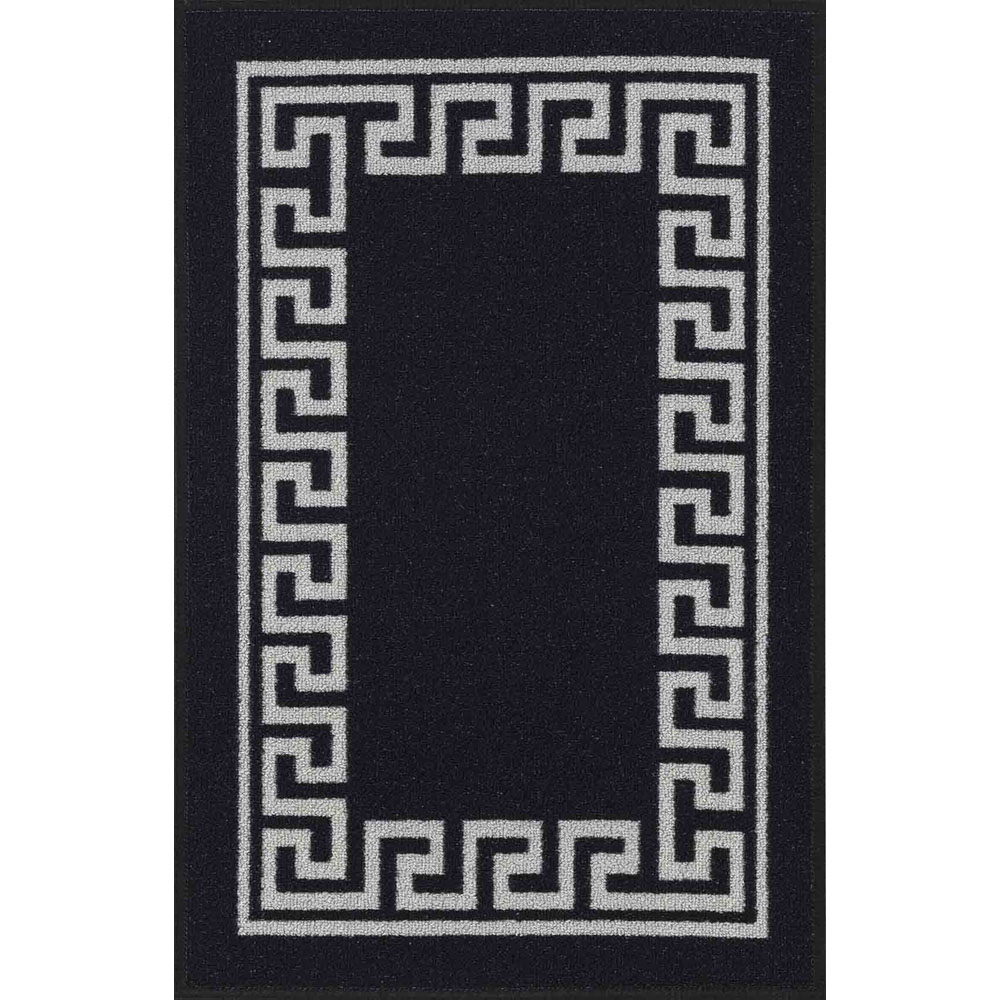 Desire Rugs Havana Black Greek Key Anti Slip Door Mat 120 x 67cm Image 1