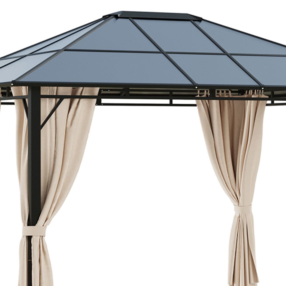Outsunny 3.6 x 3m Brown Gazebo with Hardtop Image 3