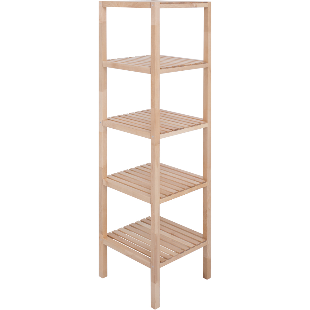 FurnitureHMD 4 Shelf Natural Birch Wood Bookcase Image 2