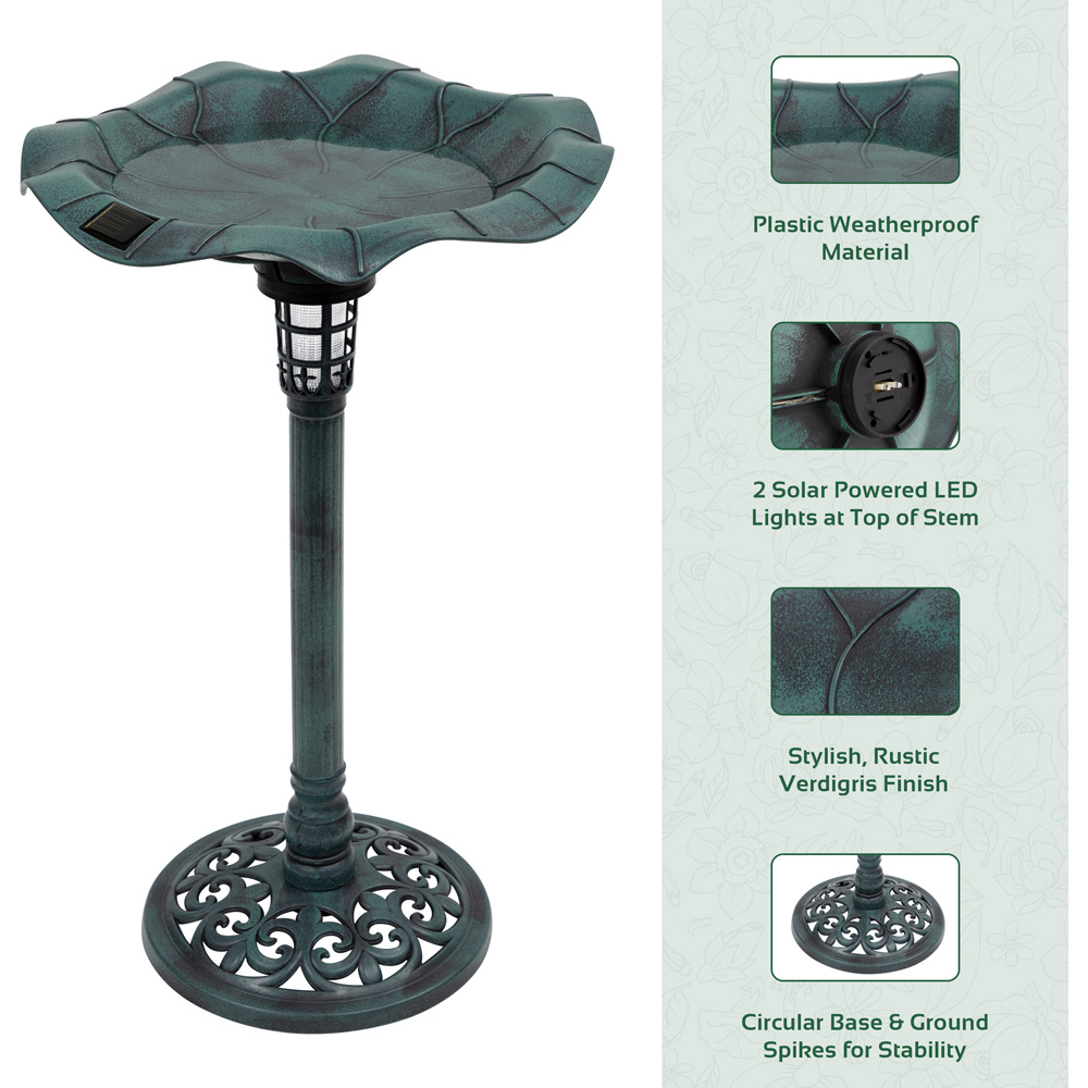 Gardenkraft Solar Lit Bird Bath Image 6