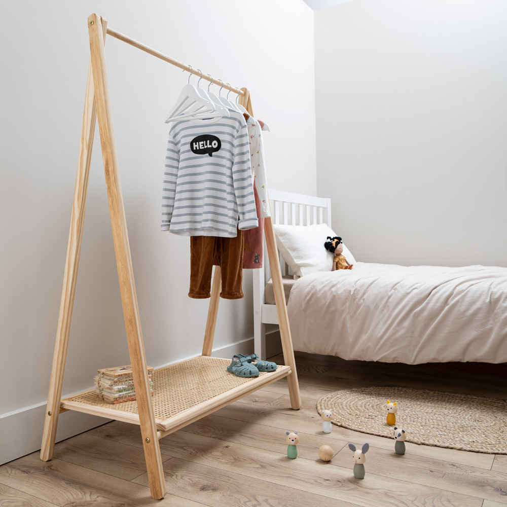 Noa and Nani Nelly Natural Rattan Clothes Rail and Shoe Rack Image 3