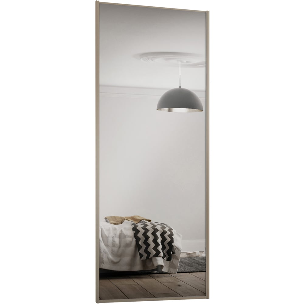 Spacepro Single Panel Nickel Frame Mirror Sliding Door 2220 x 762mm Image 1