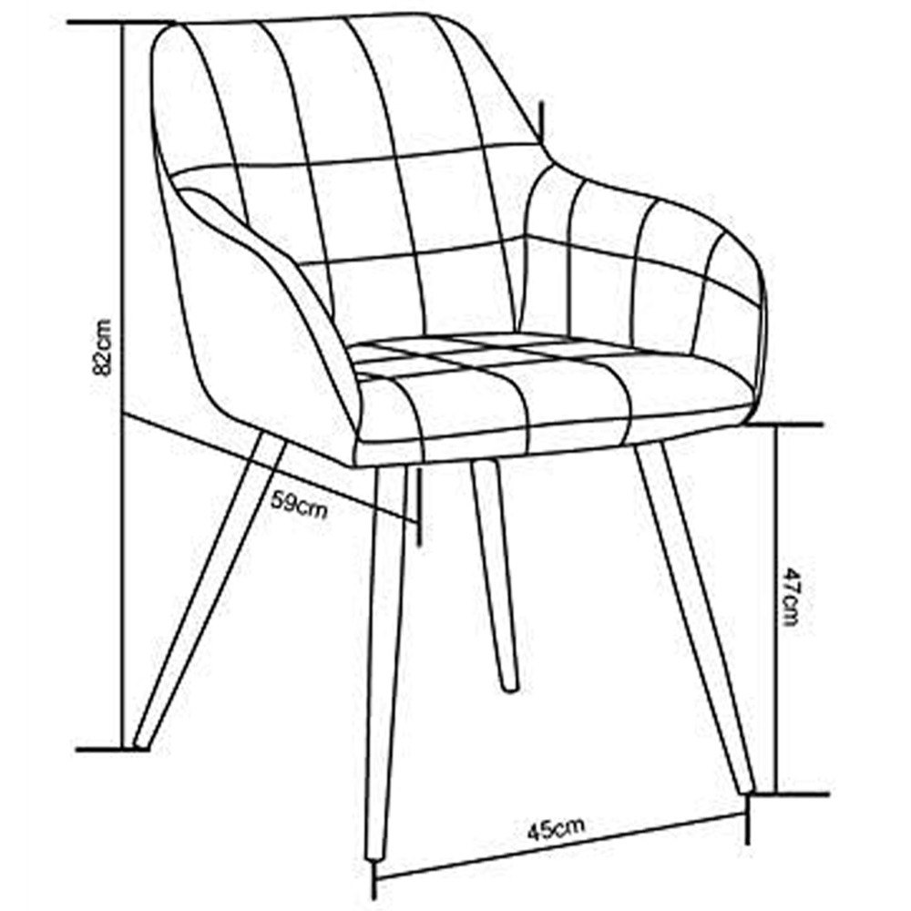 Adrian Set of 2 Black Suede Faux Leather Dining Chairs Image 9