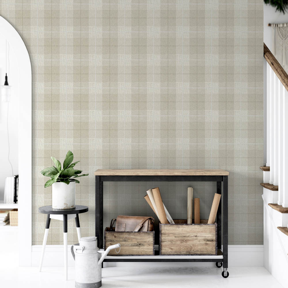Arthouse Country Tartan Taupe Wallpaper Image 4