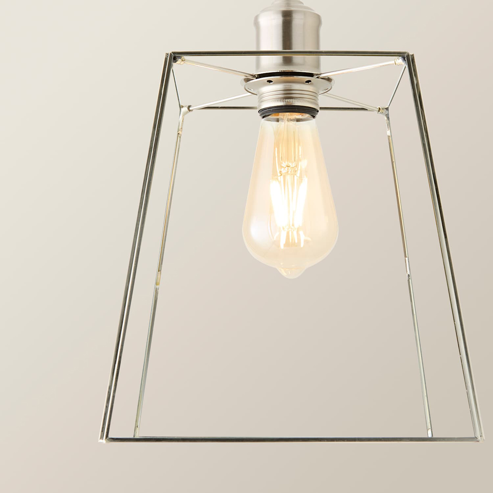 ValueLights Susie Glass Shade Brushed Chrome Adjustable Drop LED Ceiling Pendant Light with Bulb Image 3
