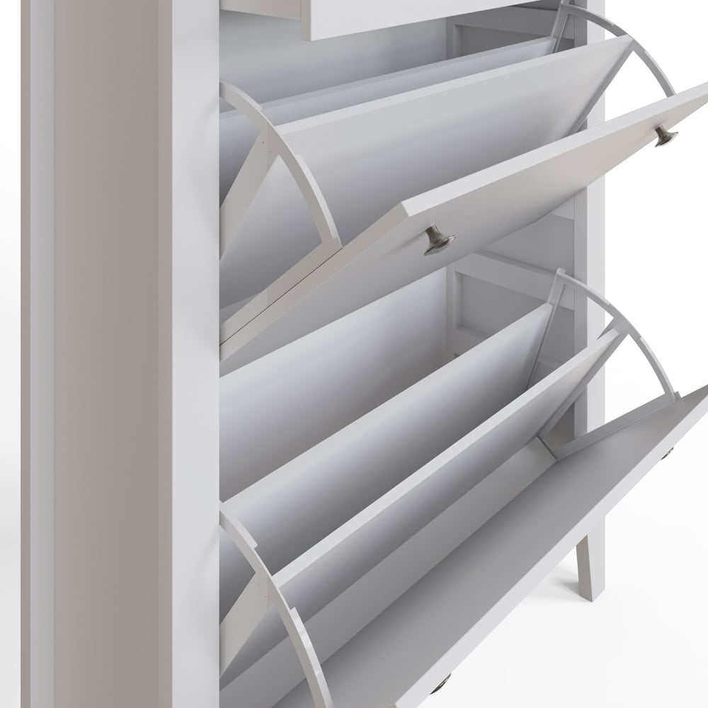 GFW Deluxe 2 Tier White Shoe Cabinet Image 4