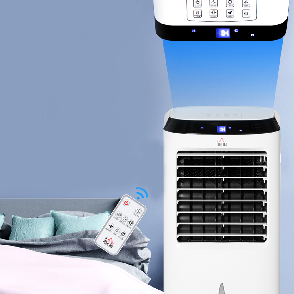HOMCOM Black and White Evaporative Air Cooler with Remote 10L Image 4