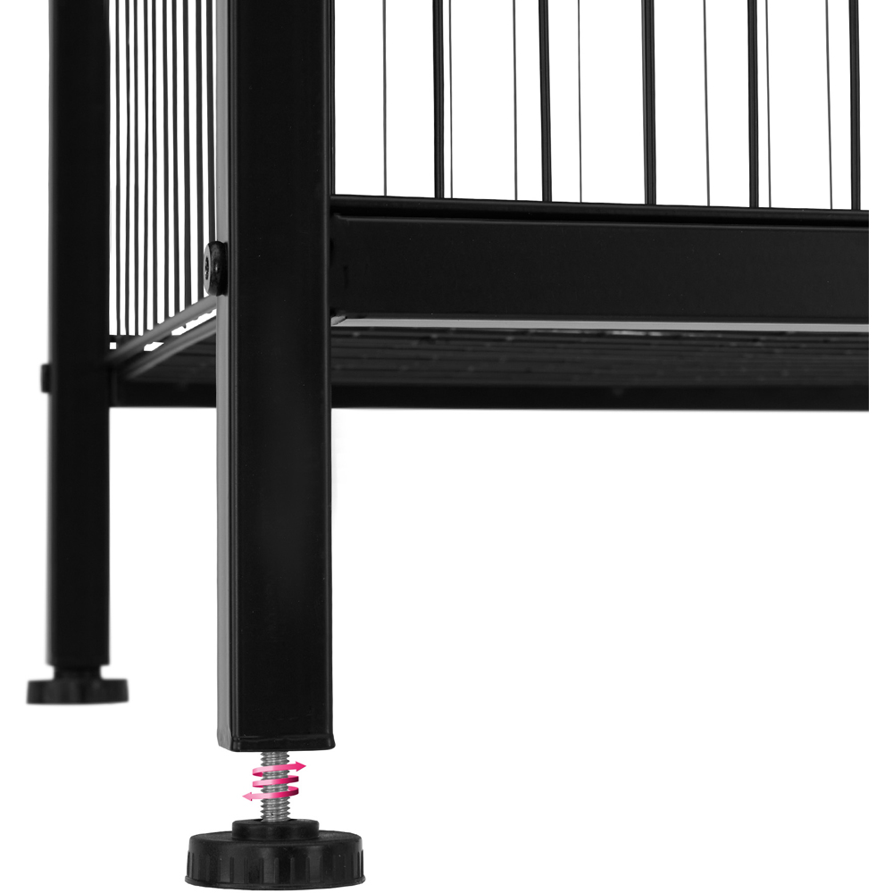 tectake Grimsby Dark Wood Bedside Table with Mesh Basket Image 5