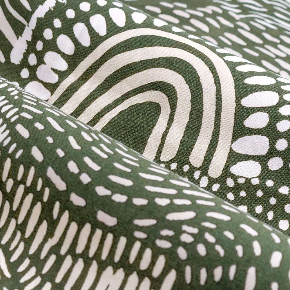 Hoem Nola Olive Abstract Eyelet Curtains 168 x 137cm Image 4