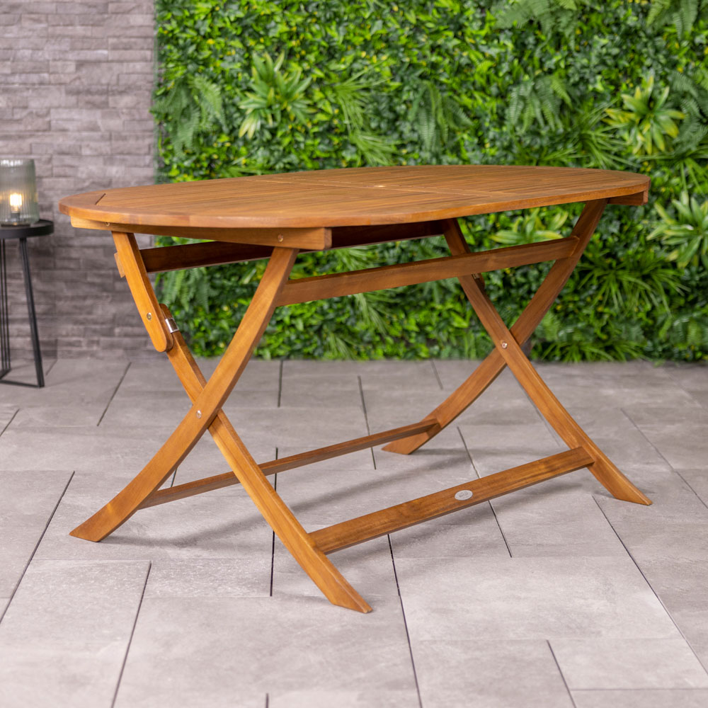 Charles Bentley Acacia 6 Seater Oval Dining Set Image 9