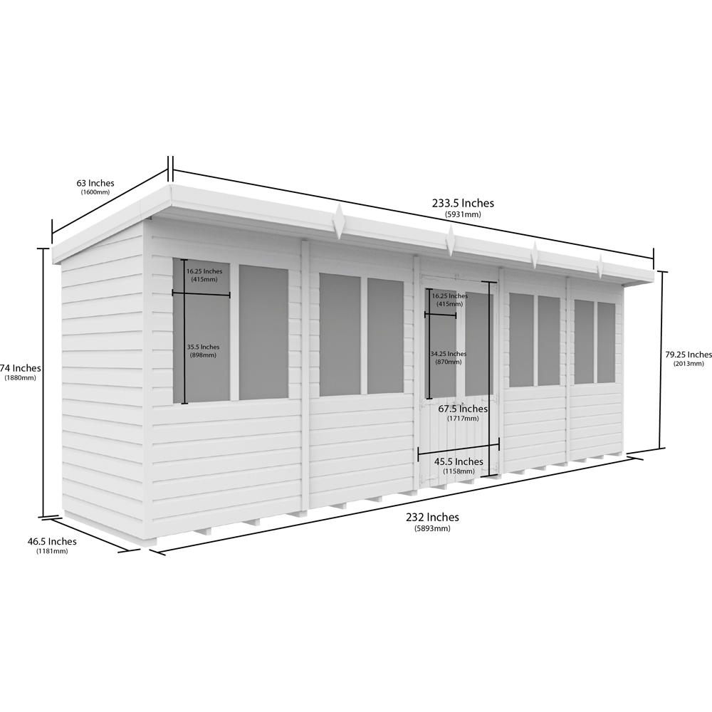 DIY Sheds 20 x 4ft Tongue and Groove Timber Pent Summerhouse Image 8