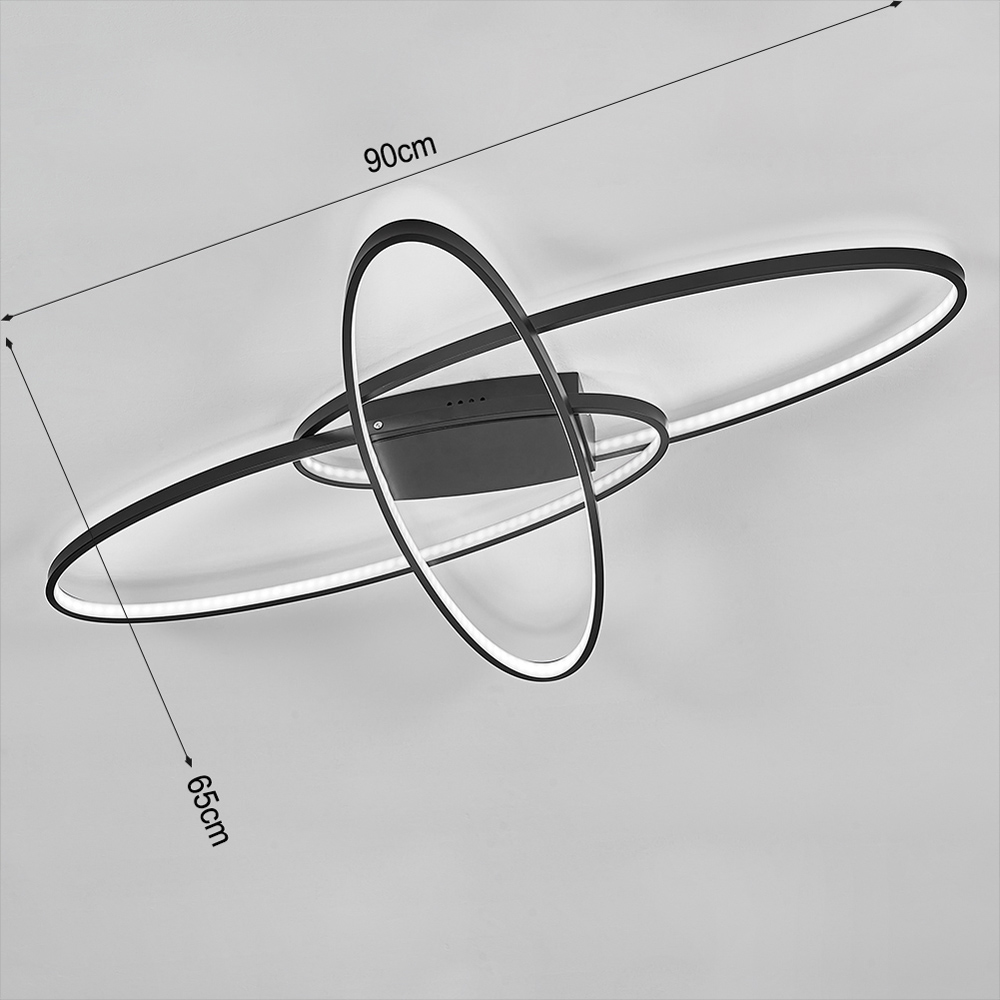 Living and Home Black Cross Unique Oval Ceiling Light Image 9