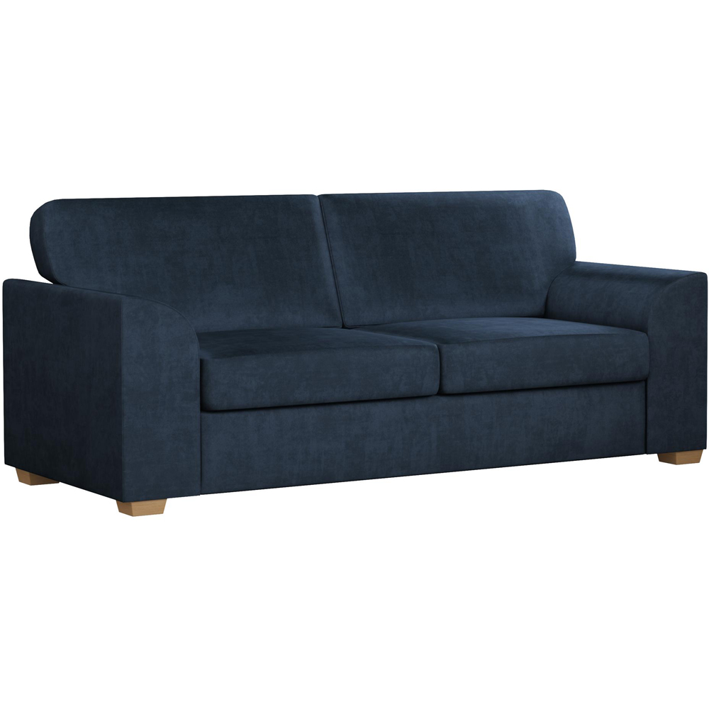 Modo 5 Seater Royal Blue Plush Velvet Fixed Back Sofa Set Image 2