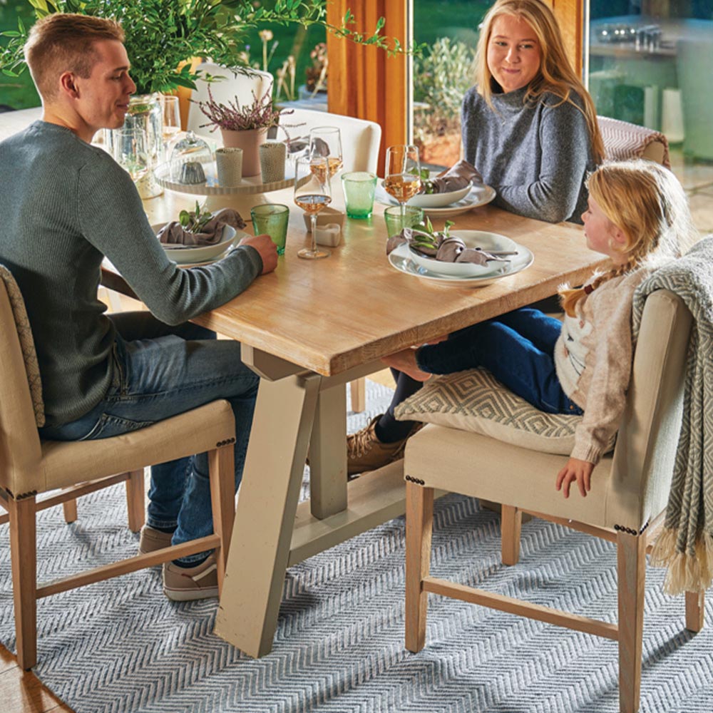 Hug Rug Denim Blue Woven Herringbone Rug 160 x 230cm Image 2