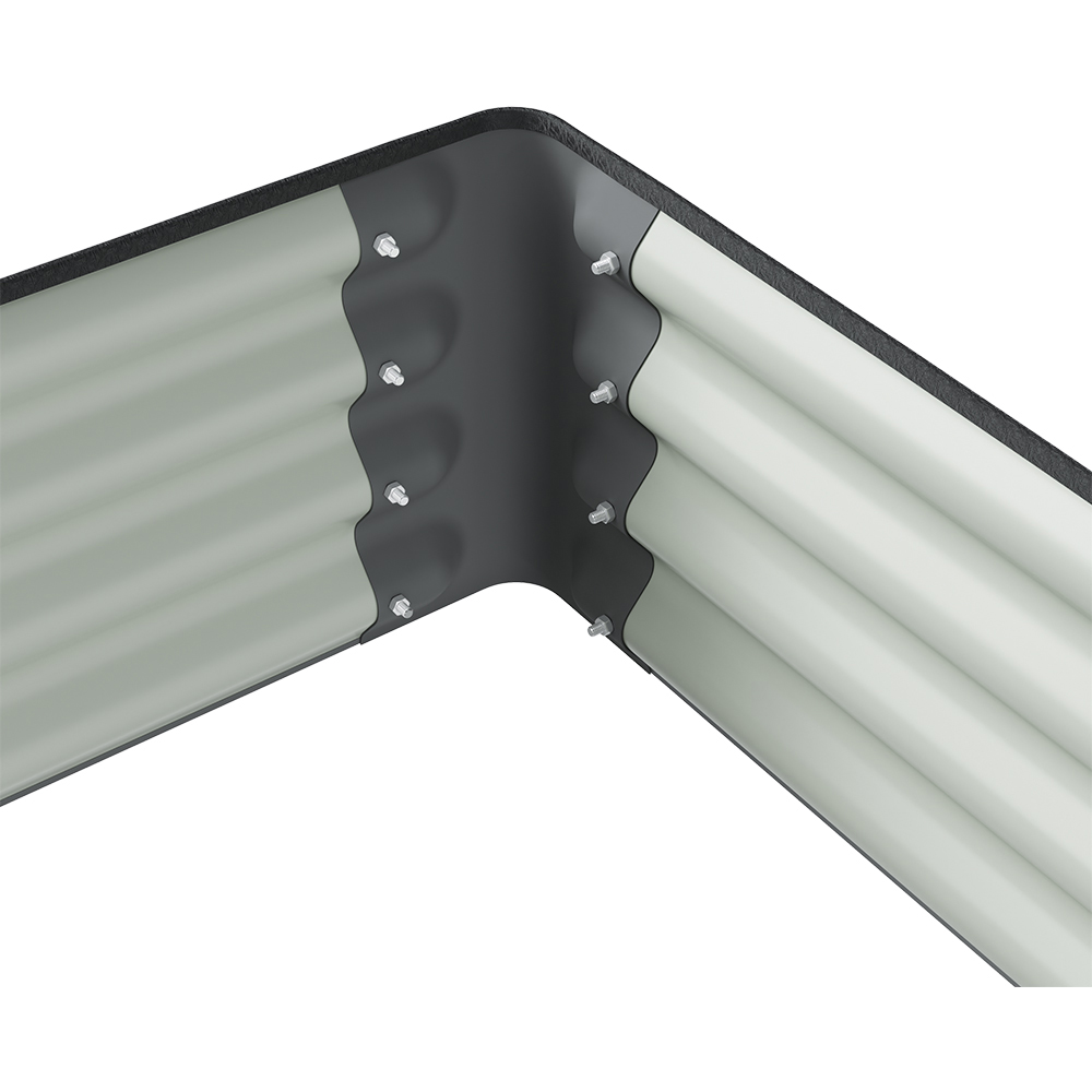 Living and Home Dark Grey Rectangular Galvanised Steel Raised Garden Bed 180 x 60cm Image 3