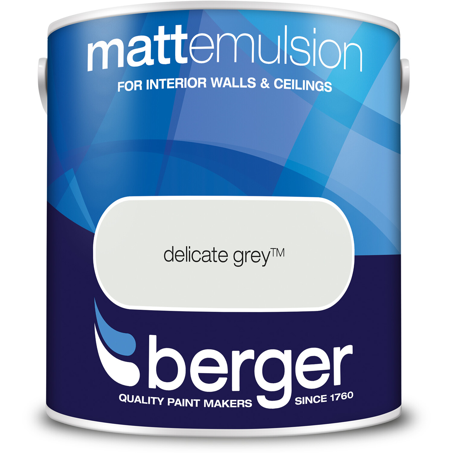 Berger Walls & Ceilings Delicate Grey Matt Emulsion Paint 2.5L Image 2
