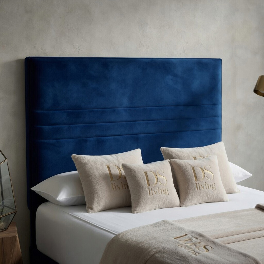 DS Living Harrington Super King Size Dark Blue Plush Divan Bed Image 2