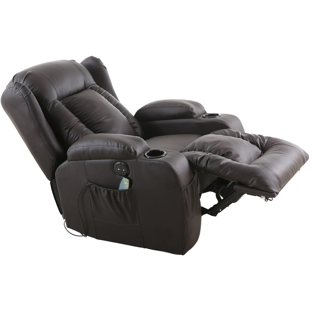 Furniture Online Caesar Brown Bonded Leather Electric Recliner Chair Image 4