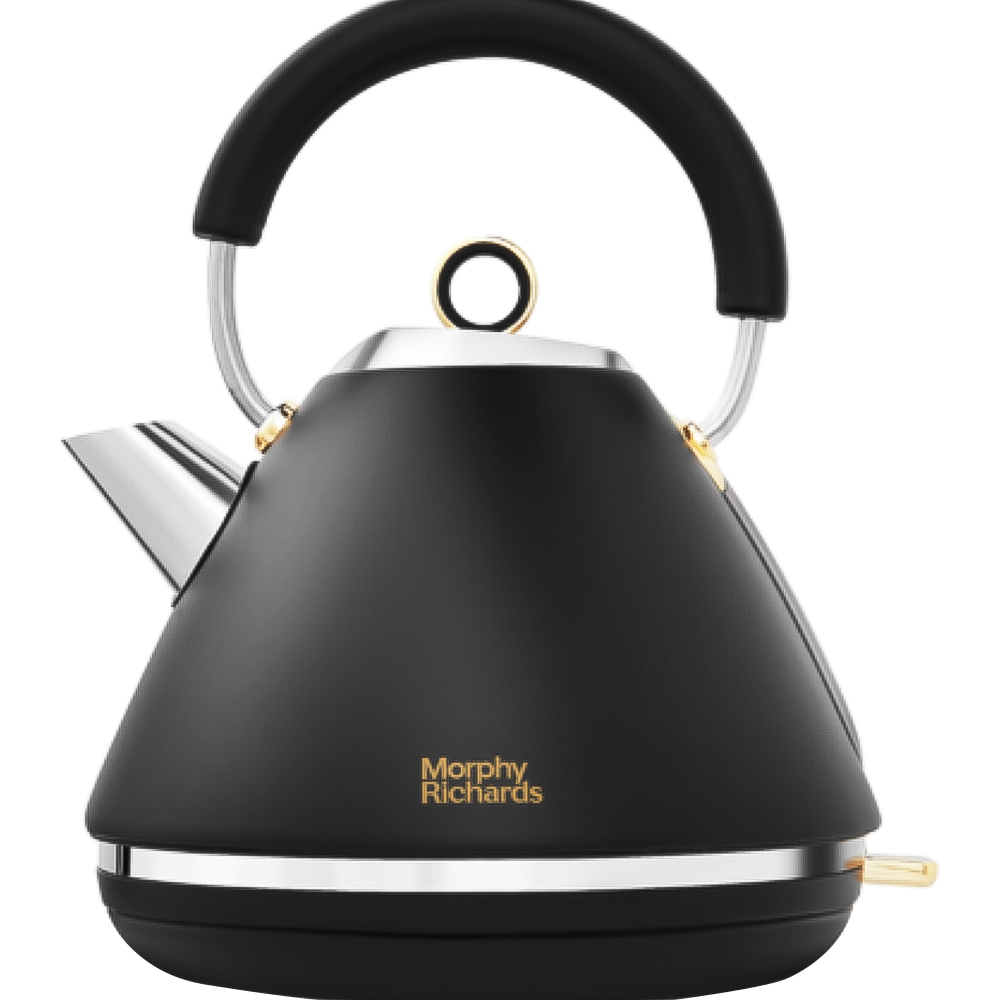 Morphy Richards Black Accents Pyramid 1.5L Kettle Image 1
