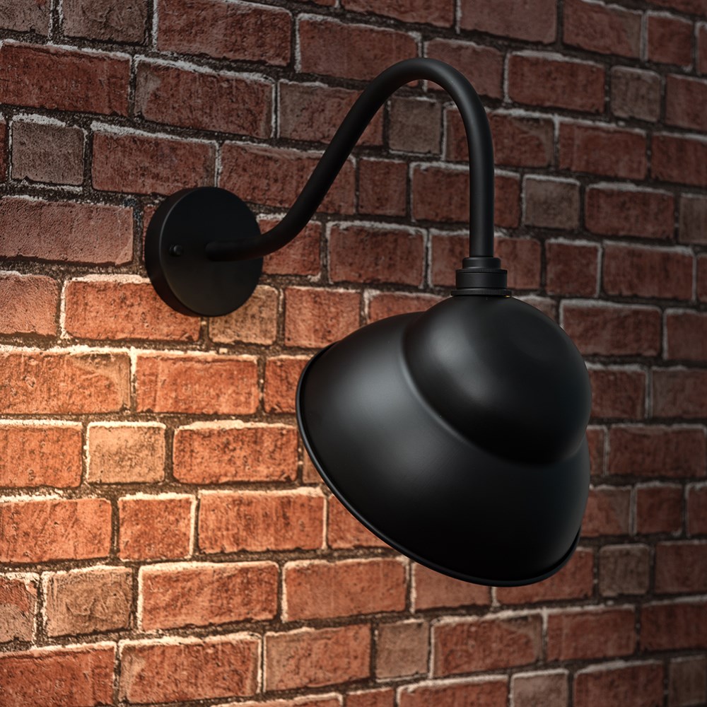 ValueLights Porter Black Warm White Bulb Wall Lantern Image 2