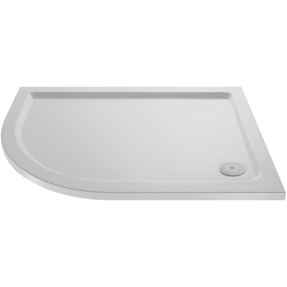 nuie White Slip Resistant Offset Quadrant Shower Tray Left Hand 900 x 760mm Image 1