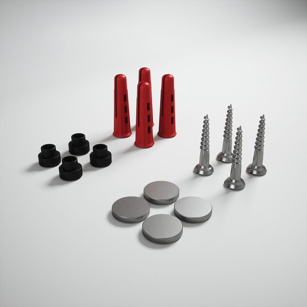 Splashback Crystal Clear Toughened Glass Bathroom Splashback with Satin Chrome Caps 250 x 500mm Image 3