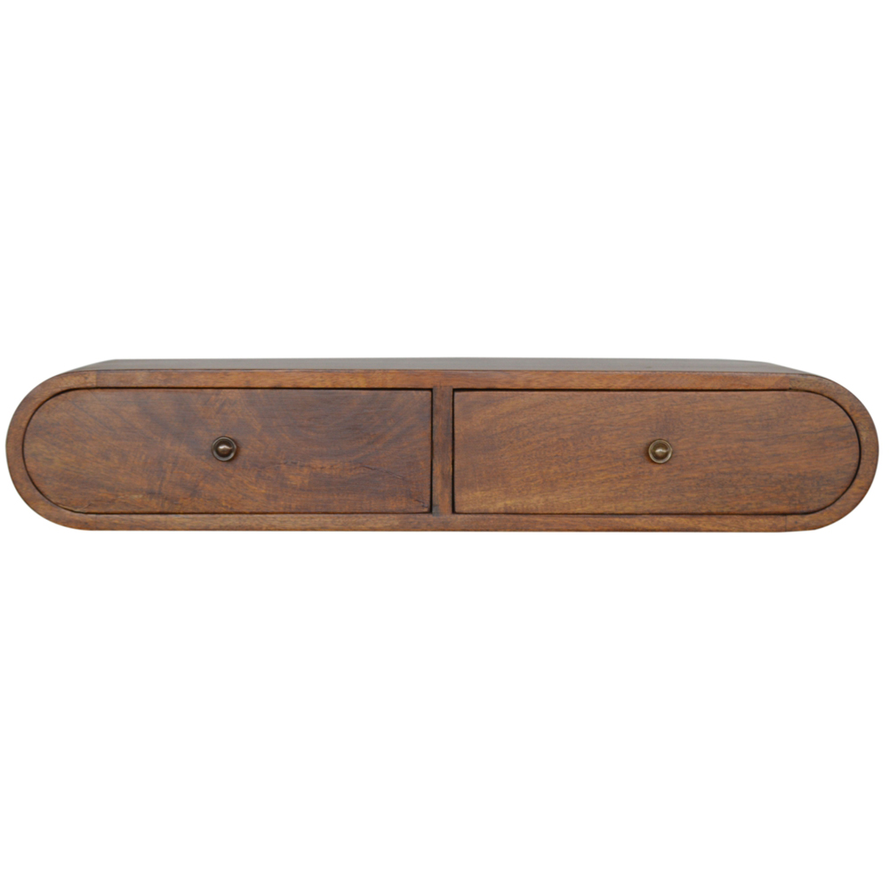 Artisan Furniture London Chestnut 2 Drawer Solid Wood Floating Console Table Image 2
