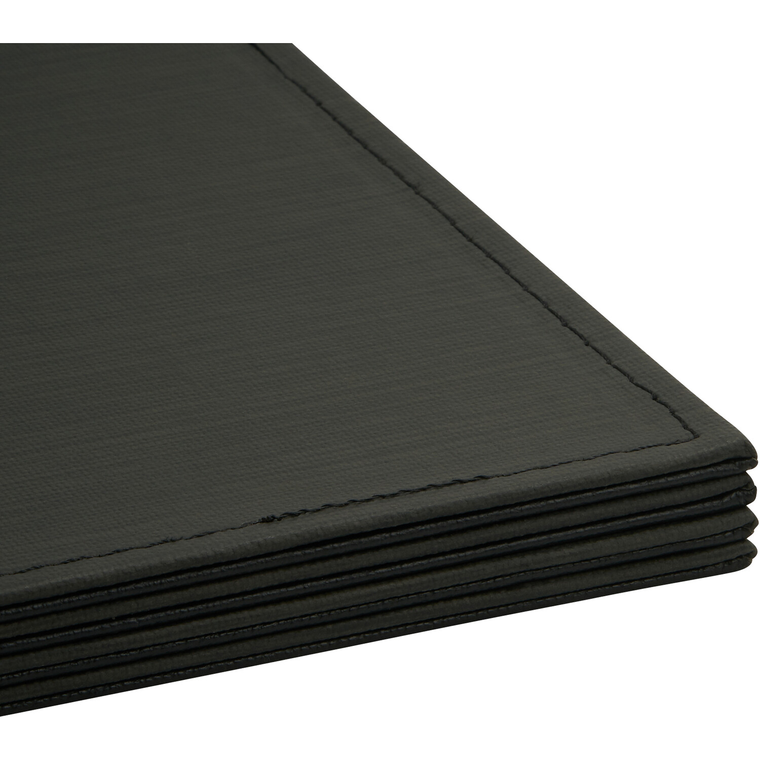 Pack of 4 Linen Texture Placemats - Black Image 4