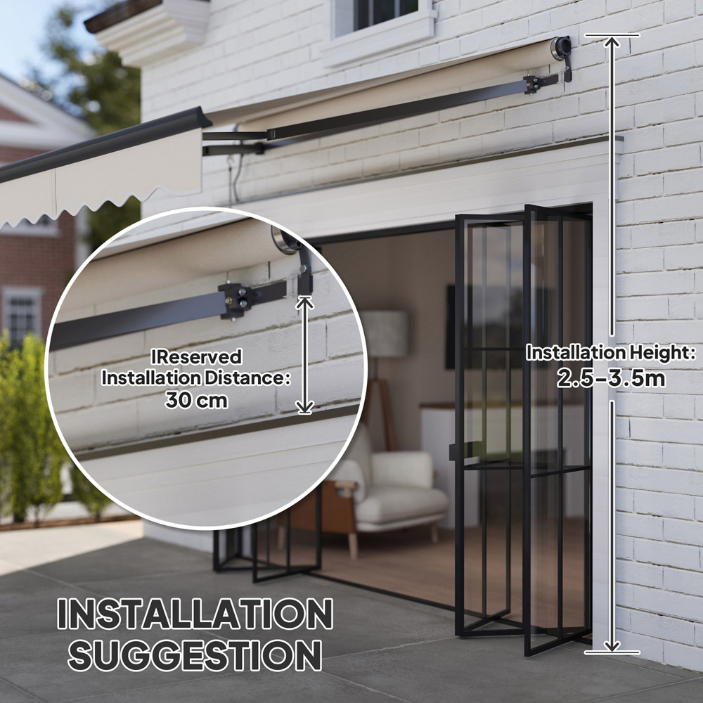 Outsunny 2.5 x 2m Beige Electric Retractable Awning Image 7