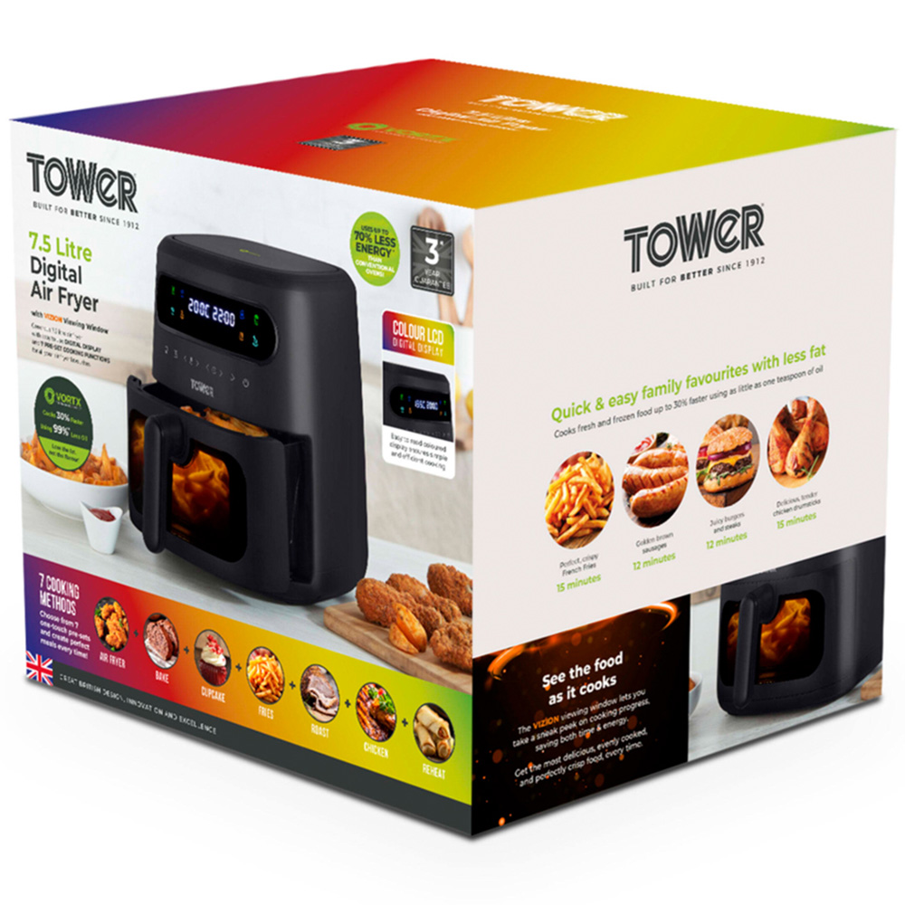 Tower Vortx Vizion T17123 Colour Display Digital Air Fryer 7.5L Image 9