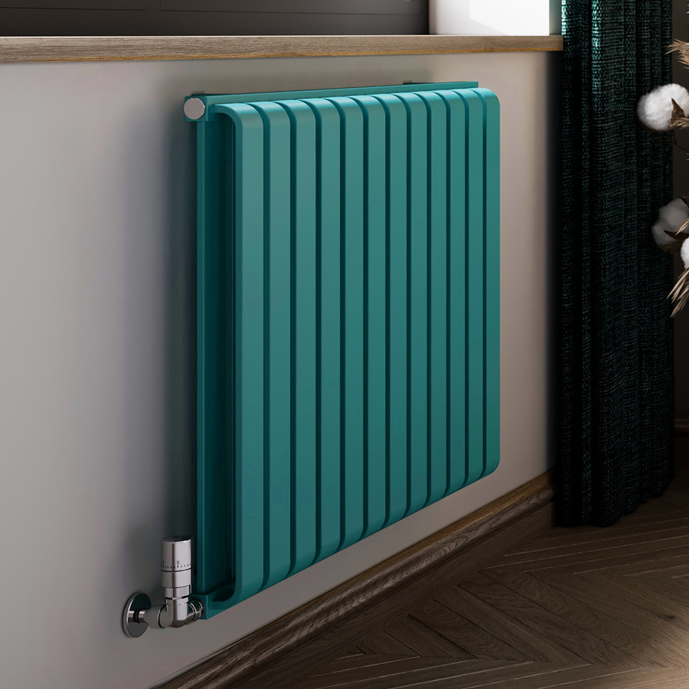 Terma Warp Room 2960 BTU Matt Teal Radiator 630 x 785mm Image 2
