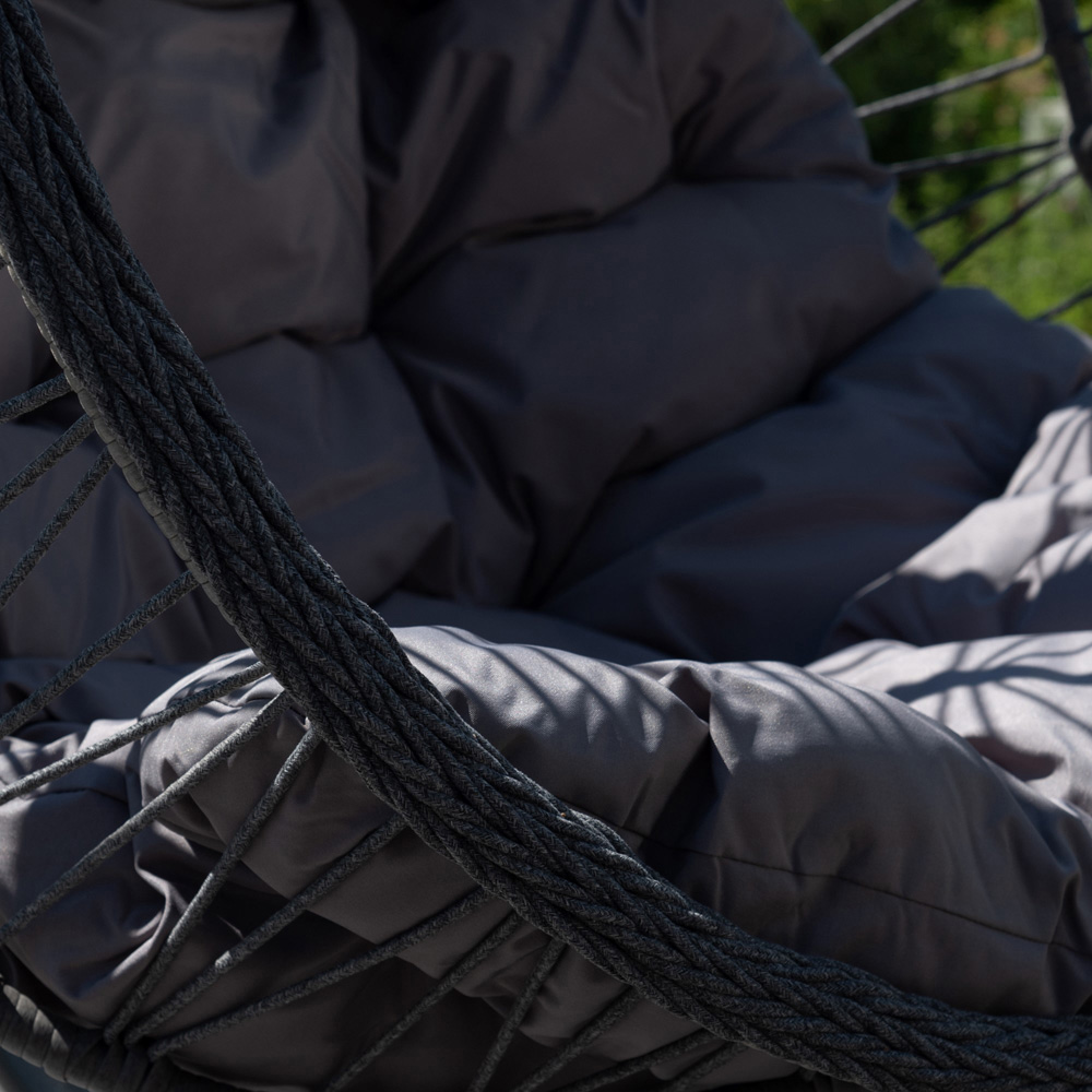 Artemis Home Lynton Dark Grey Garden Hanging Egg Chair Image 2