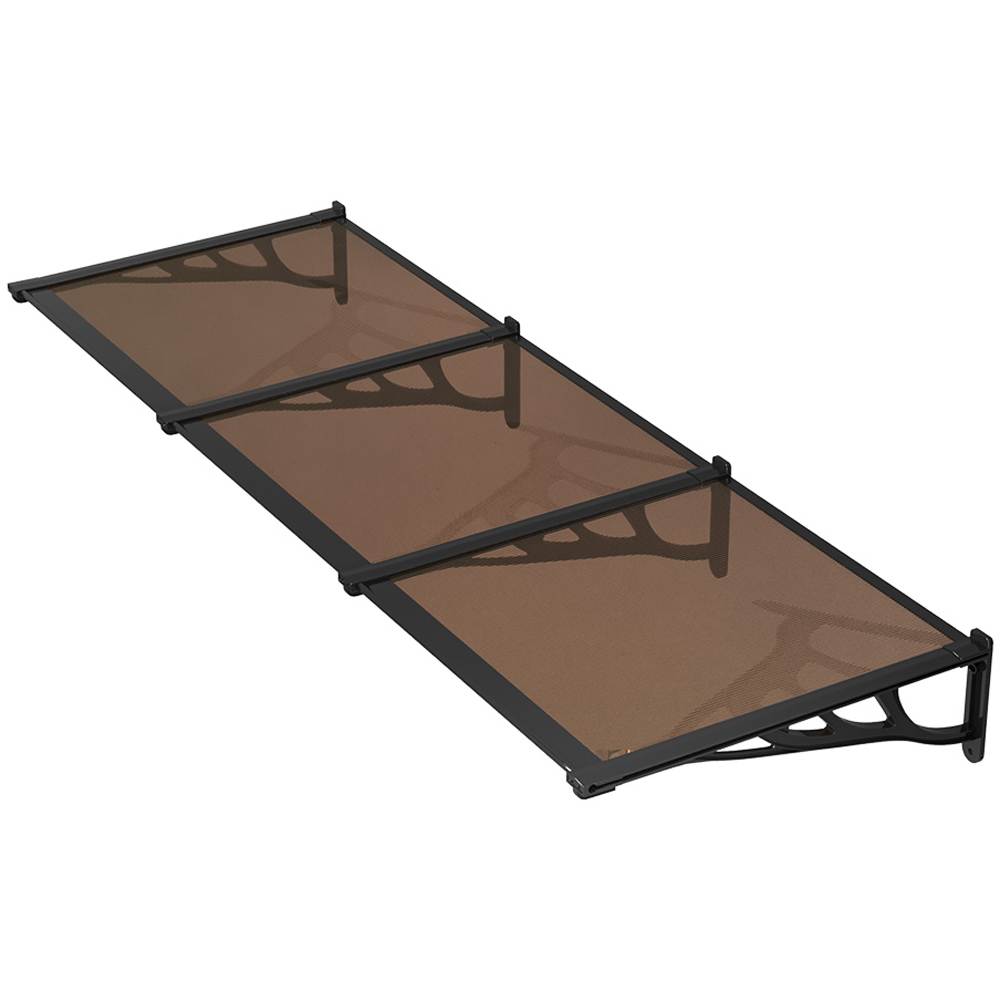 Living and Home Dark Brown Flat Door and Window Canopy 2.7 x 0.9m Image 2