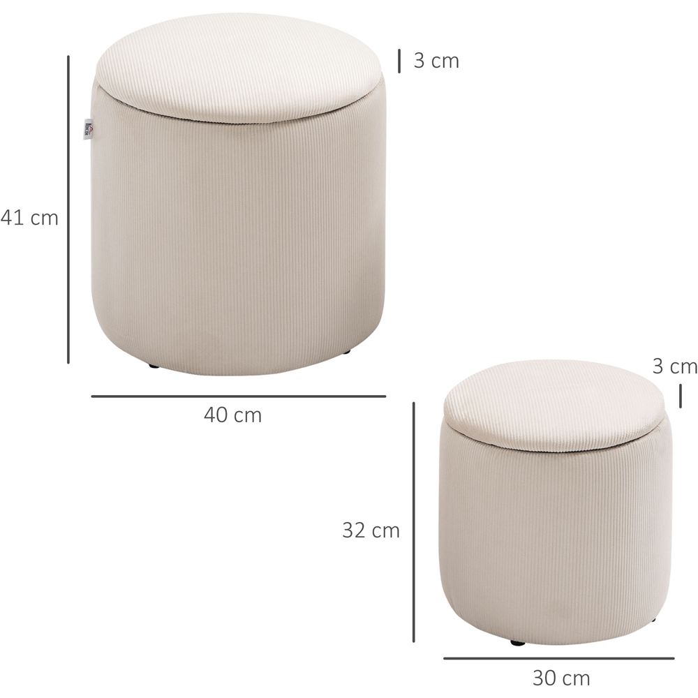 Portland White Modern Storage Ottoman with Removable Lid Set of 2 Image 9