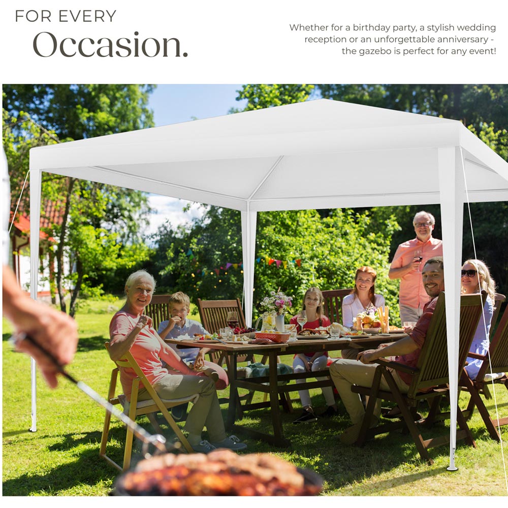 tectake Farah 3 x 3m White Gazebo with Plug In System Image 7