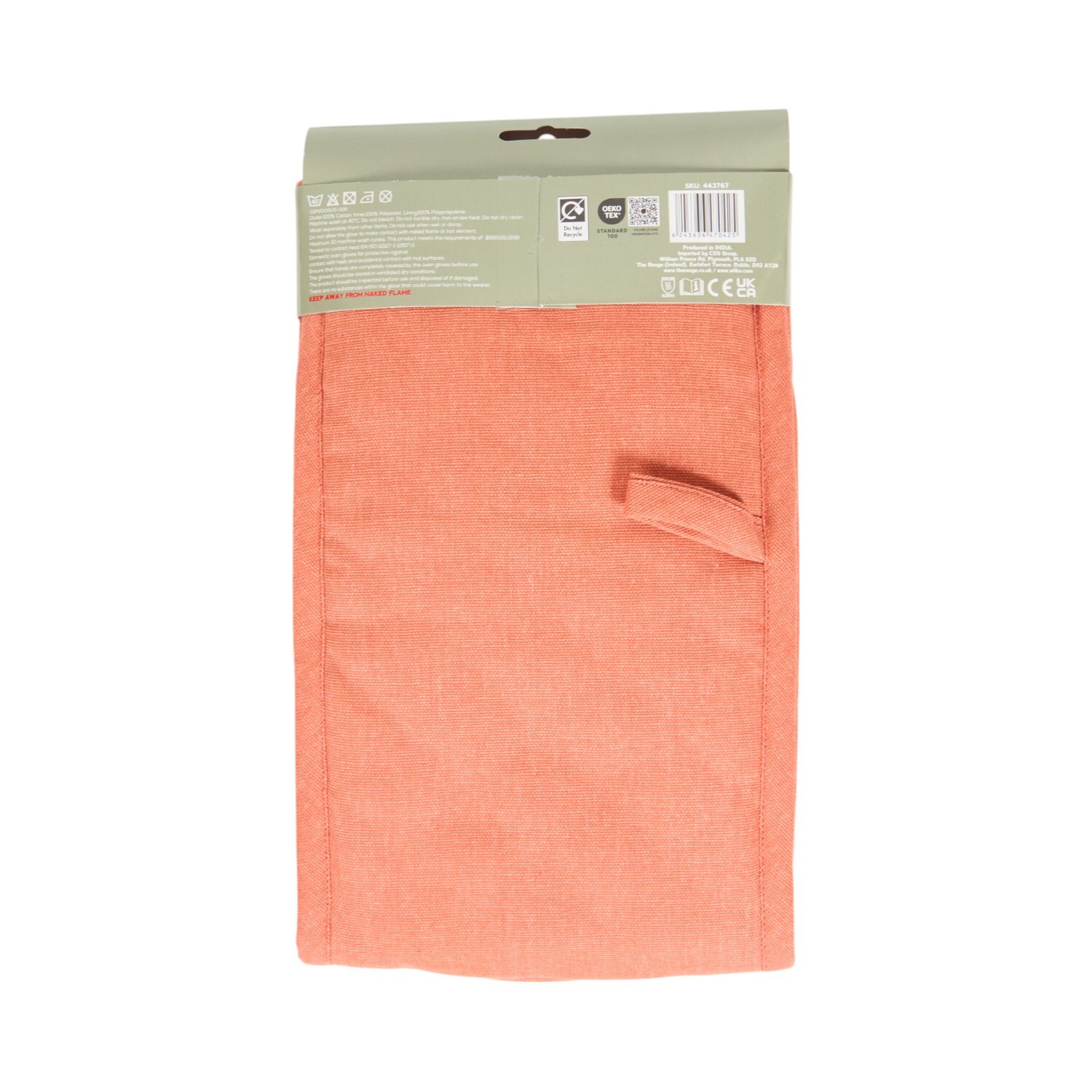 Sweet Peach Double Oven Glove Peach and White Image 2