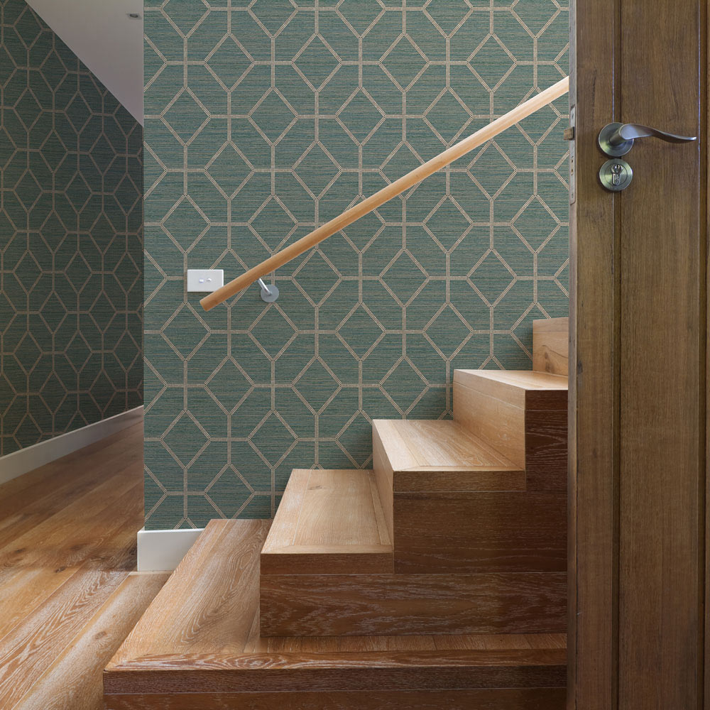 Boutique Asscher Geo Teal Wallpaper Image 4