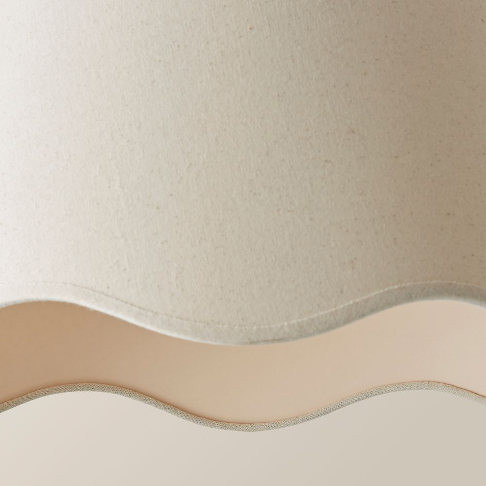 ValueLights Mabel Scalloped Bottom Natural Linen Large Shade Image 6