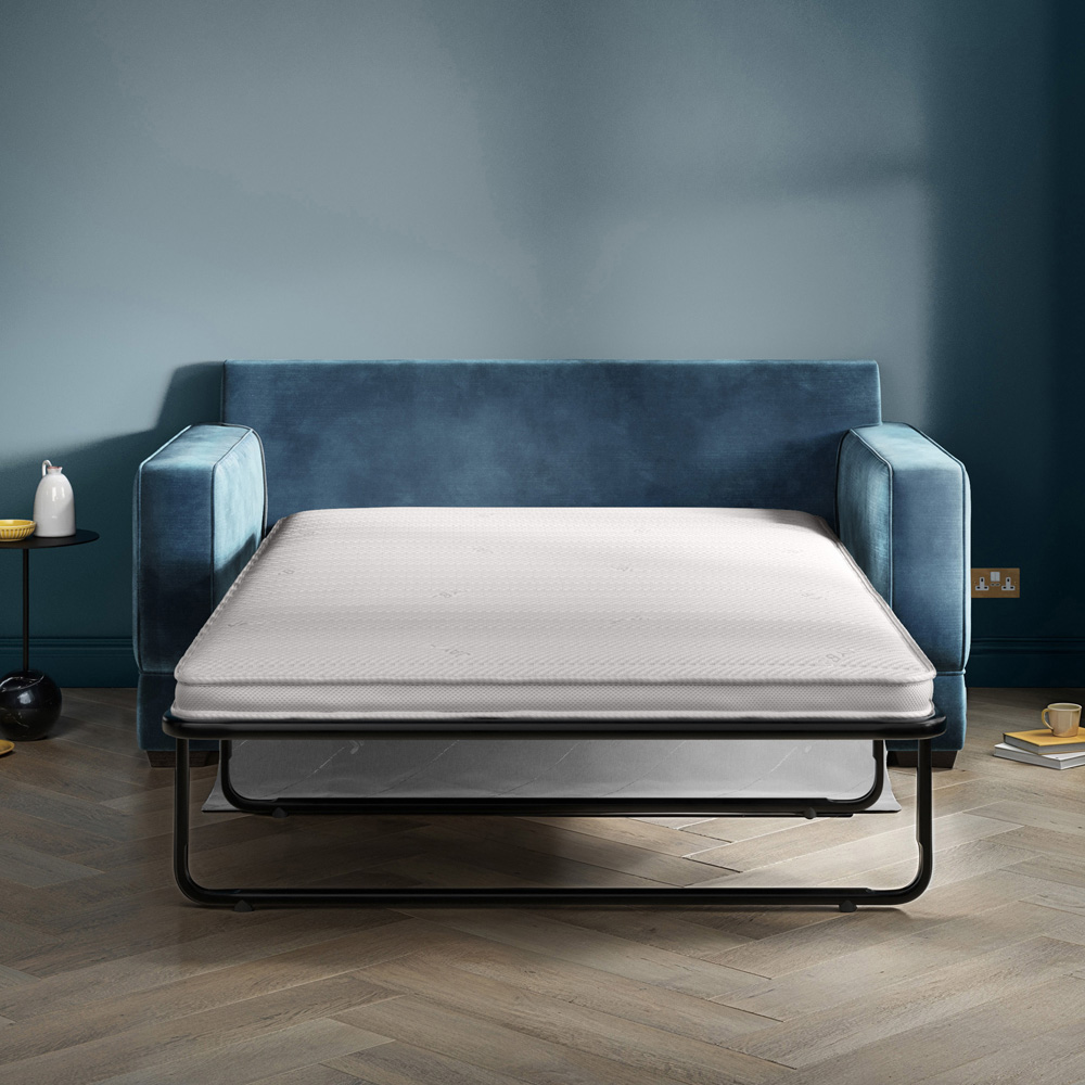 Jay-Be Urban 2 Seater Luxe Velvet Saffron Sofa Bed with e-Pocket Mattress Image 5