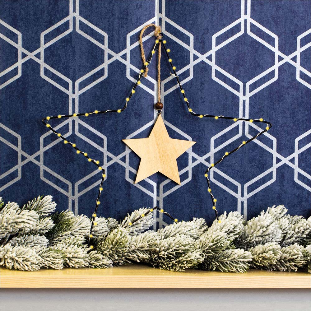 Xmas Haus Black LED Metal Christmas Star Silhouette Image 5