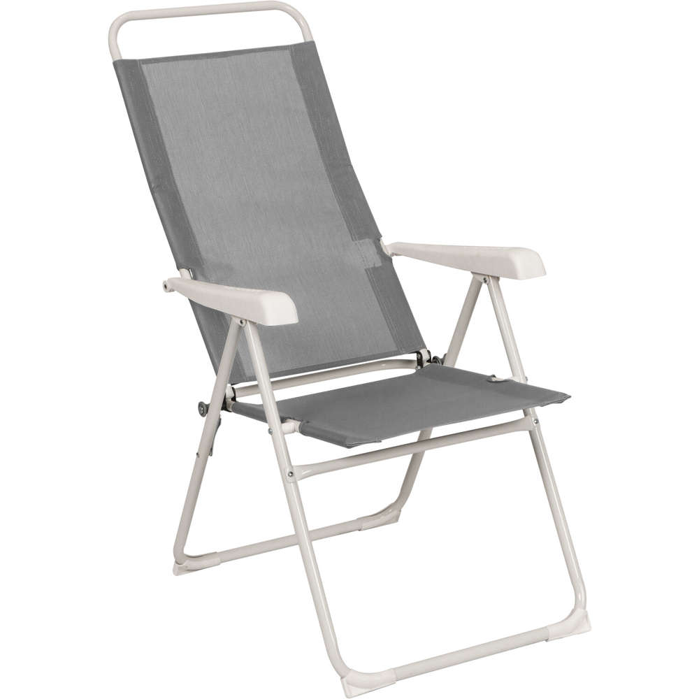 High Back 8 Position Folding Chair Grey Image 2