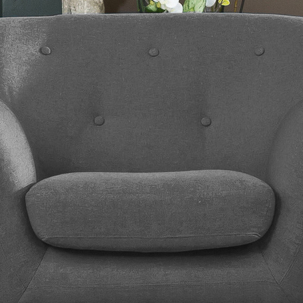 Lynwood Dark Grey Fabric Armchair Image 3