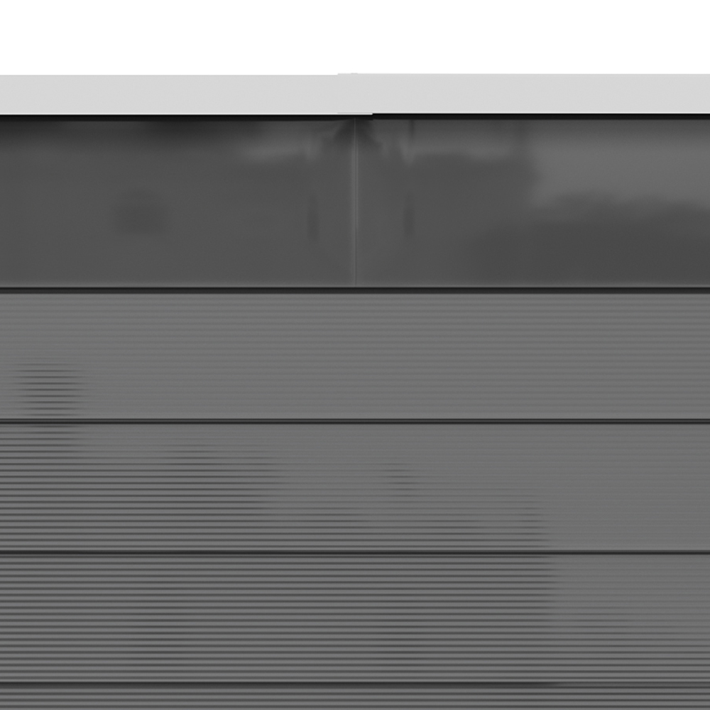Living and Home 4 x 6ft Grey Outdoor Metal Pent Roof Garden Storage Shed Image 4