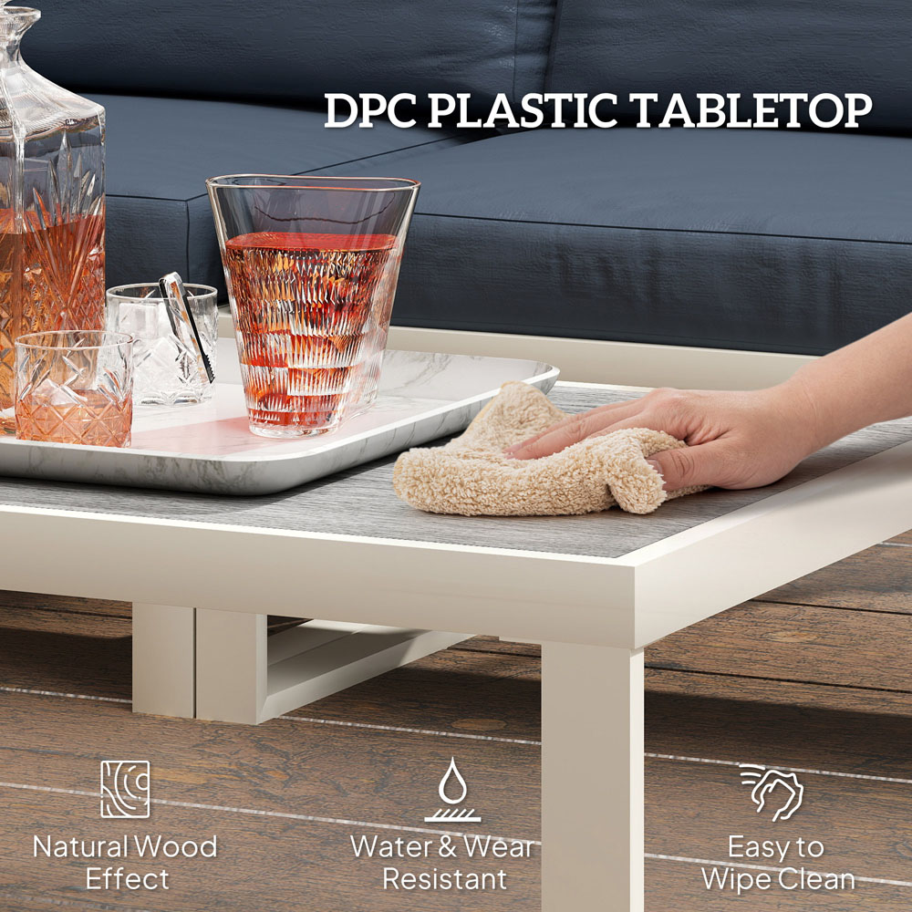 Outsunny 5 Seater Grey Garden Sectional Sofa Set with Adjustable Lounger Image 5